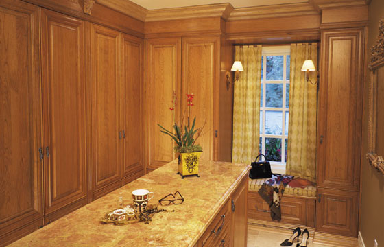 kitchen cabinets - custom built home - cherry wood